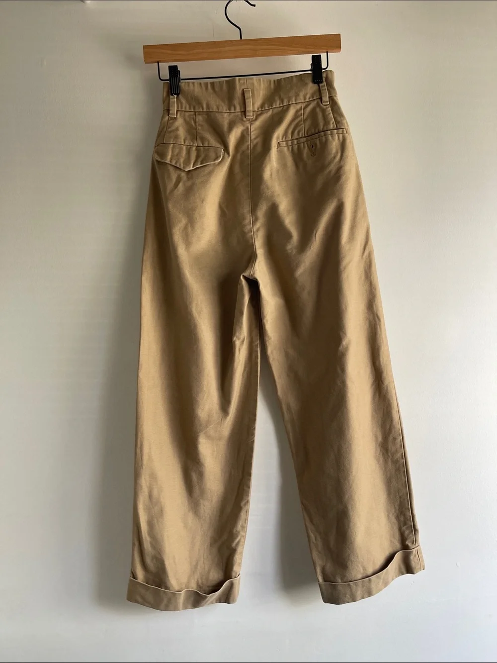 UNIQLO x Ines de la Fressange Tan Wide Leg Cotton Trousers French Girl Classic - Picture 2 of 16